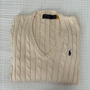Ralph Lauren Vneck Cable Sweater